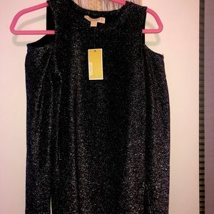 New !! Michael Kors, black and silver glittery tee!